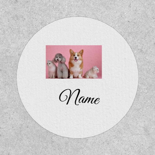 Simple colorful animal add name photo custom patch