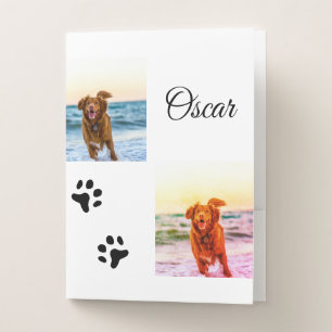 Simple colorful animal add name photo custom pocket folder
