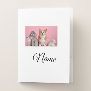 Simple colorful animal add name photo custom pocket folder