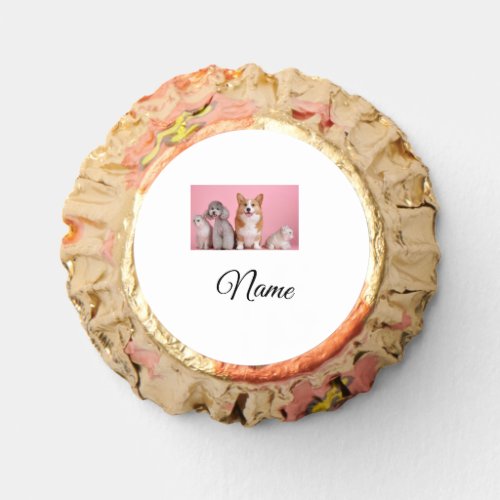 Simple colorful animal add name photo custom reeses peanut butter cups