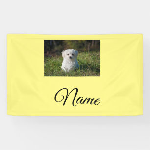Simple colorful animal add name photo custom throw banner