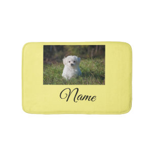 Simple colorful animal add name photo custom throw bath mat