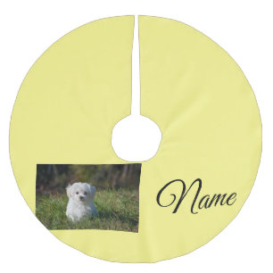 Simple colorful animal add name photo custom throw brushed polyester tree skirt
