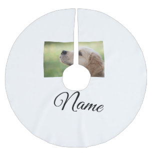 Simple colorful animal add name photo custom throw brushed polyester tree skirt
