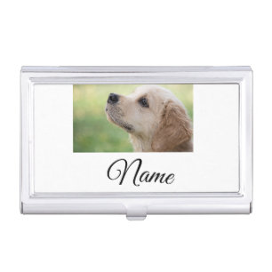 Simple colorful animal add name photo custom throw business card case