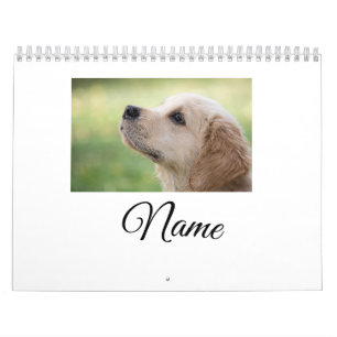 Simple colorful animal add name photo custom throw calendar