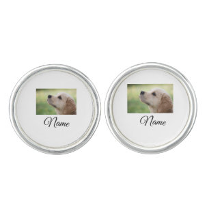 Simple colorful animal add name photo custom throw cufflinks