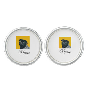 Simple colorful animal add name photo custom throw cufflinks