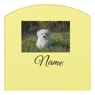 Simple colorful animal add name photo custom throw door sign