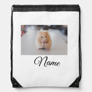 Simple colorful animal add name photo custom throw drawstring bag