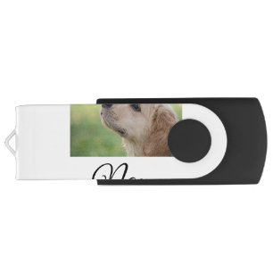 Simple colorful animal add name photo custom throw flash drive
