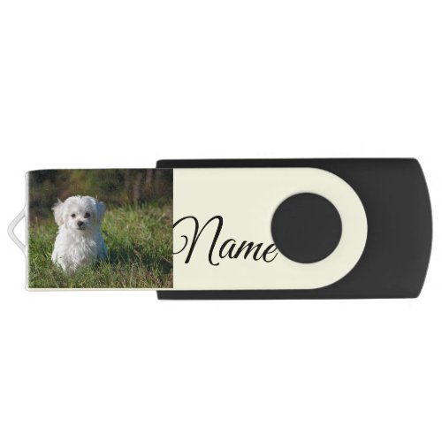 Simple colorful animal add name photo custom throw flash drive