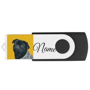 Simple colorful animal add name photo custom throw flash drive