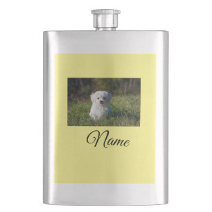 Simple colorful animal add name photo custom throw flask
