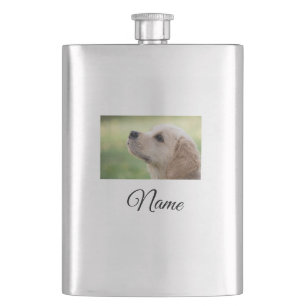 Simple colorful animal add name photo custom throw flask