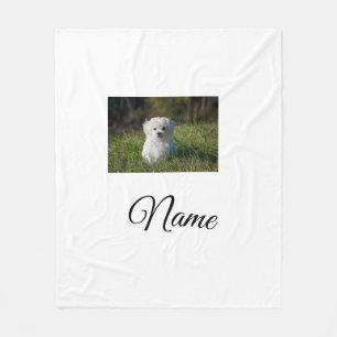 Simple colorful animal add name photo custom throw fleece blanket