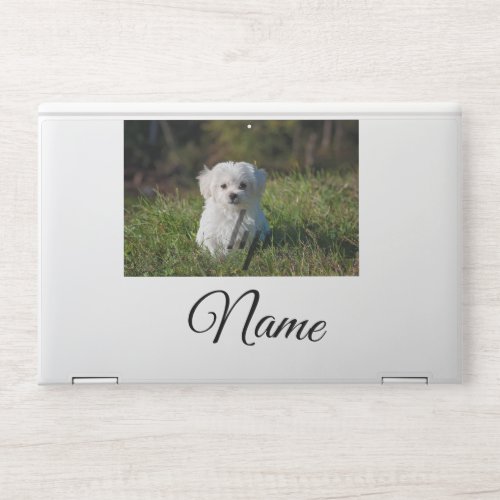 Simple colorful animal add name photo custom throw HP laptop skin