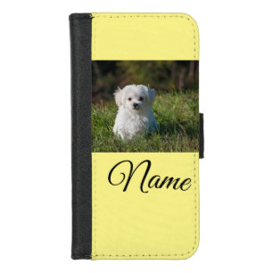 Simple colorful animal add name photo custom throw iPhone 8/7 wallet case