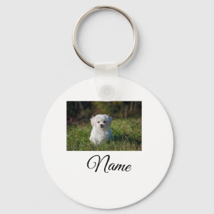 Simple colorful animal add name photo custom throw keychain