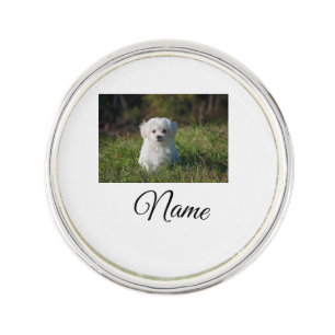 Simple colorful animal add name photo custom throw lapel pin