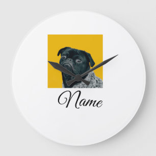 Simple colorful animal add name photo custom throw large clock