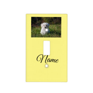 Simple colorful animal add name photo custom throw light switch cover