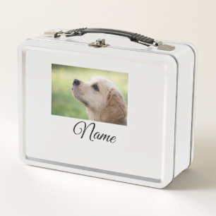 Simple colorful animal add name photo custom throw metal lunch box