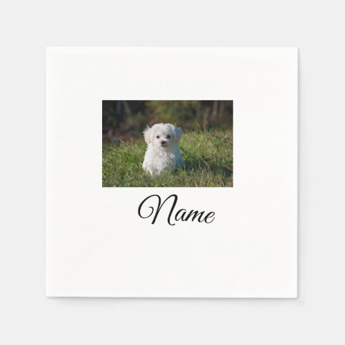 Simple colorful animal add name photo custom throw napkins