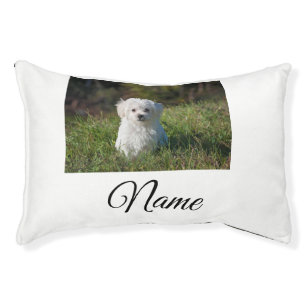 Simple colorful animal add name photo custom throw pet bed