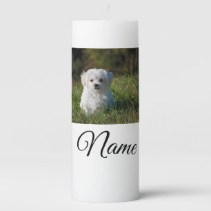 Simple colorful animal add name photo custom throw pillar candle