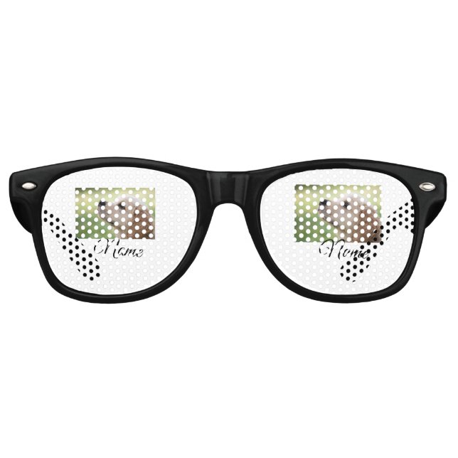 Simple colorful animal add name photo custom throw retro sunglasses (Front)