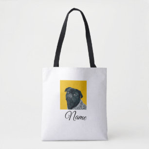 Simple colorful animal add name photo custom throw tote bag