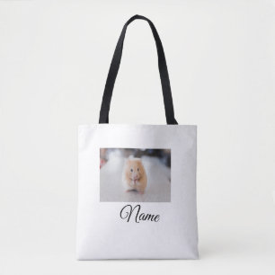 Simple colorful animal add name photo custom throw tote bag