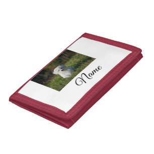 Simple colorful animal add name photo custom throw tri-fold wallet