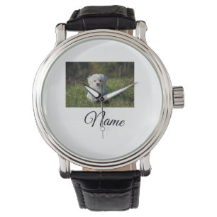Simple colorful animal add name photo custom throw watch