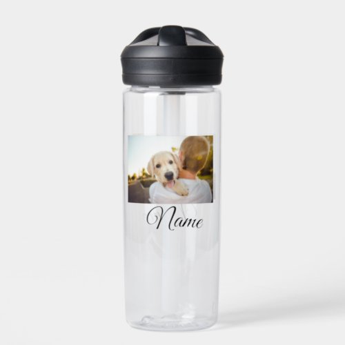 Simple colorful animal add name photo custom throw water bottle