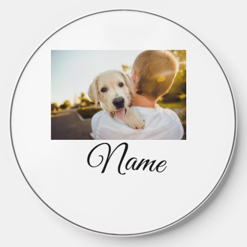 Simple colorful animal add name photo custom throw wireless charger 