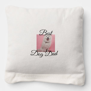 Simple colorful animal add name photo dog Dad gift Cornhole Bags