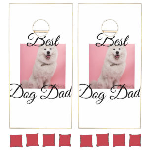 Simple colorful animal add name photo dog Dad gift Cornhole Set