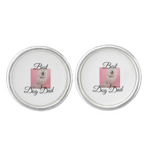 Simple colorful animal add name photo dog Dad gift Cufflinks