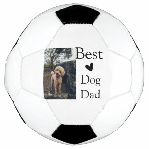 Simple colorful animal add name photo dog dad gift soccer ball