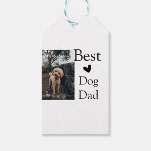 Simple colorful animal add name photo dog dad gift tags