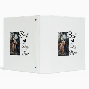 Simple colorful animal add name photo dog mom gift 3 ring binder