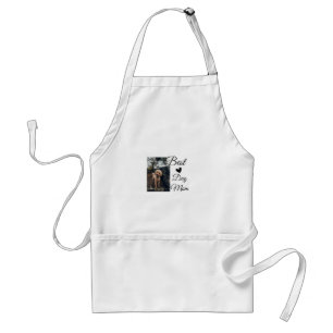 Simple colorful animal add name photo dog mom gift adult apron
