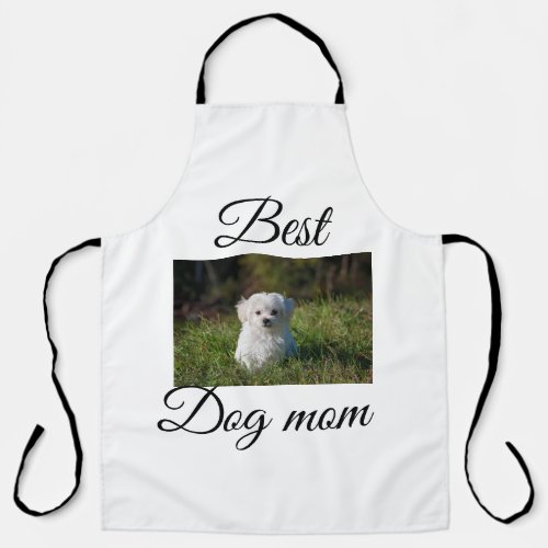 Simple colorful animal add name photo dog mom gift apron