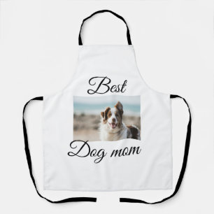 Simple colorful animal add name photo dog mom gift apron
