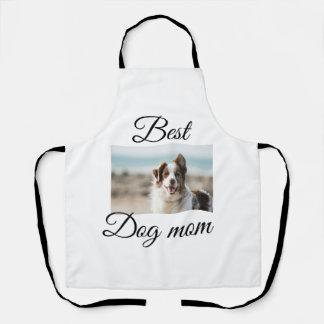 Simple colorful animal add name photo dog mom gift apron