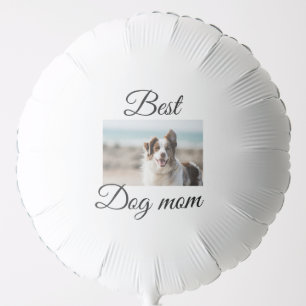 Simple colorful animal add name photo dog mom gift balloon