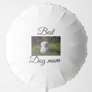Simple colorful animal add name photo dog mom gift balloon