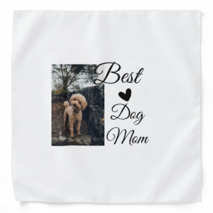 Simple colorful animal add name photo dog mom gift bandana